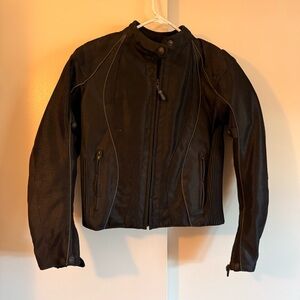 Lady Frank Thomas Leather Motorcycle Jacket Black Women’s Size Small